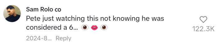 TikTok comment, text reads, "