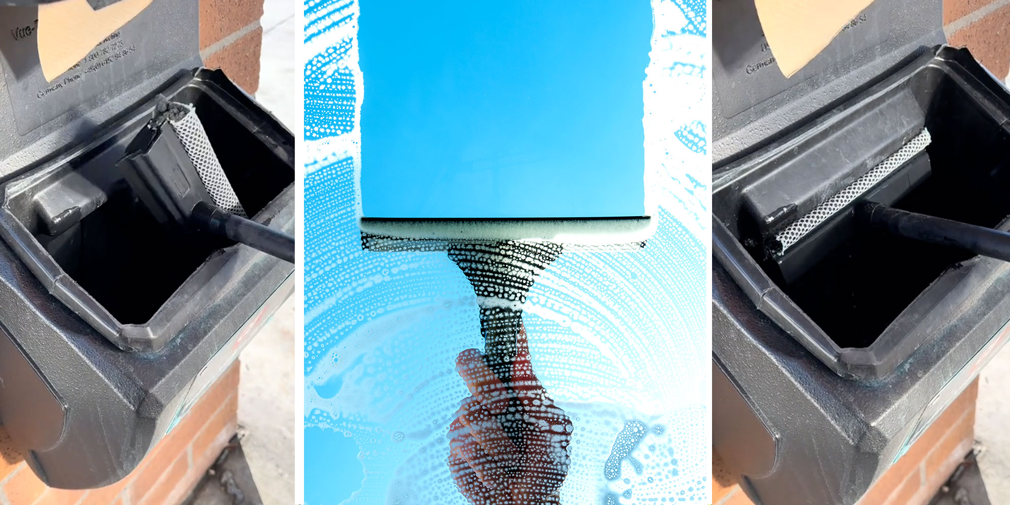 Side by side images of three squeegees.