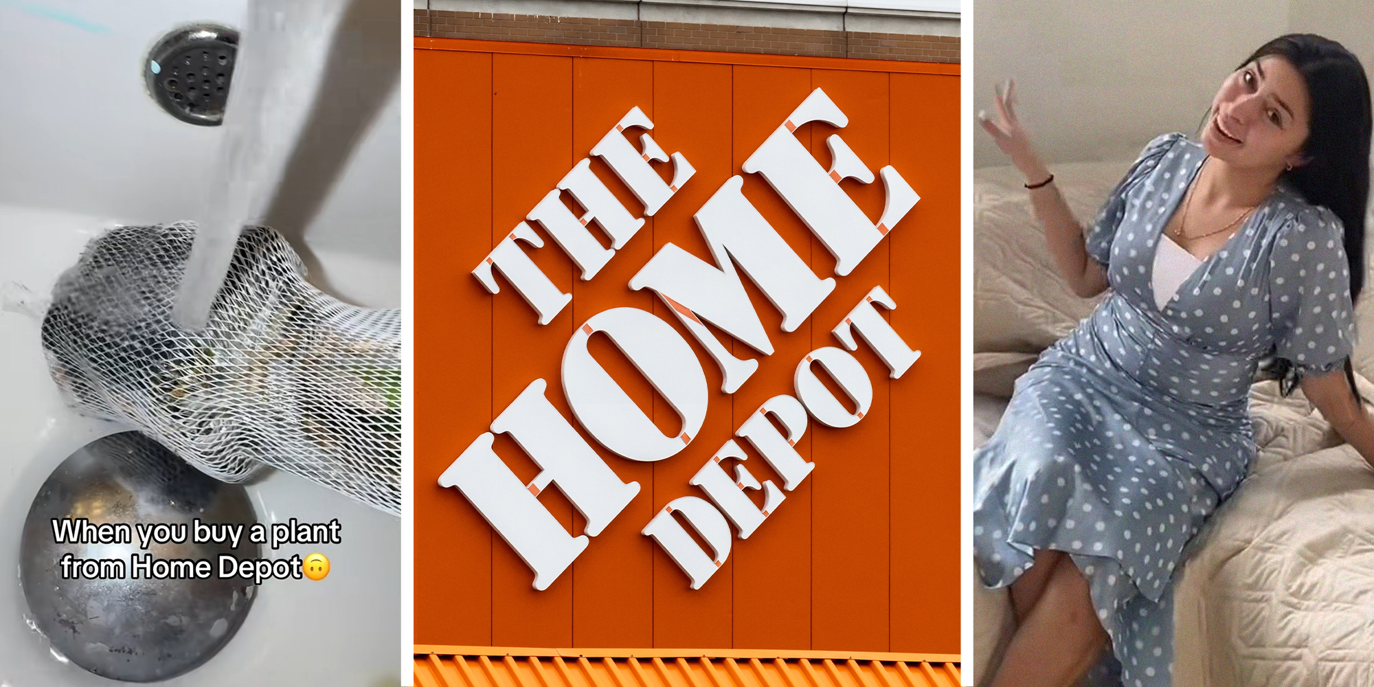 washing home depot plant(l) The Home Depot Store Front(c) Woman shares what happens when you wash plant(r)