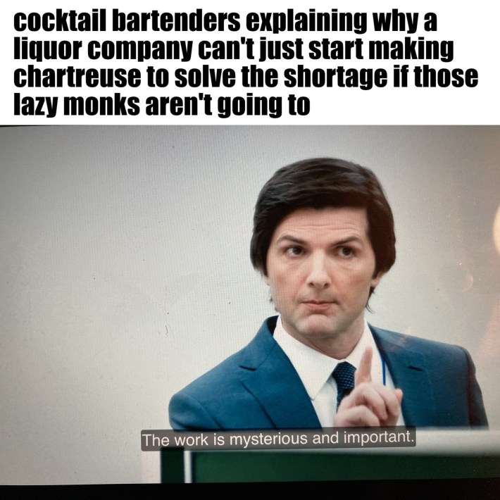 The work is mysterious and important meme about ancient bartenders.