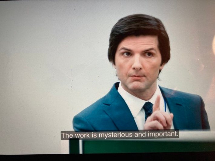 The work is mysterious and important meme template.