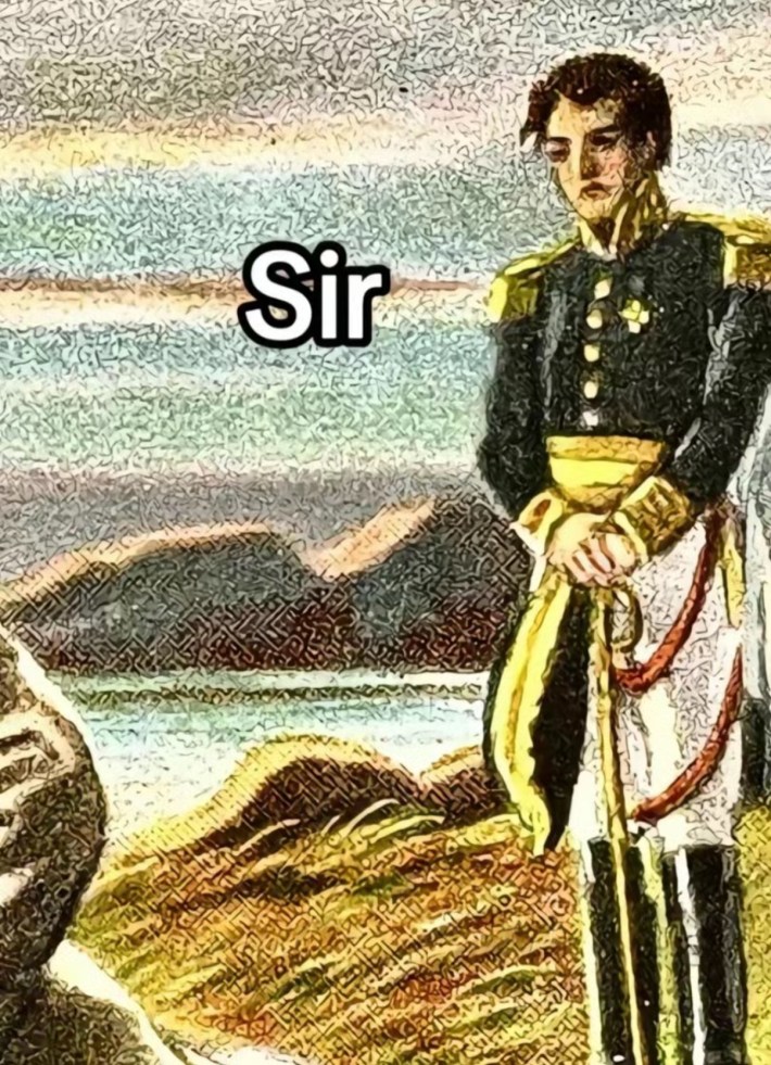 TikTok screenshot of a soldier painting. Text overlay says, "Sir"