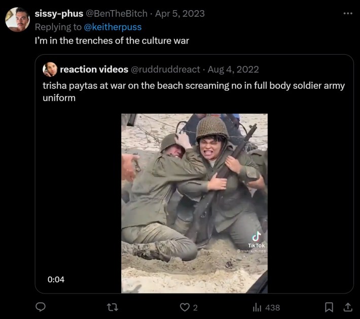 trisha paytas war meme "in the trenches of the culture war"