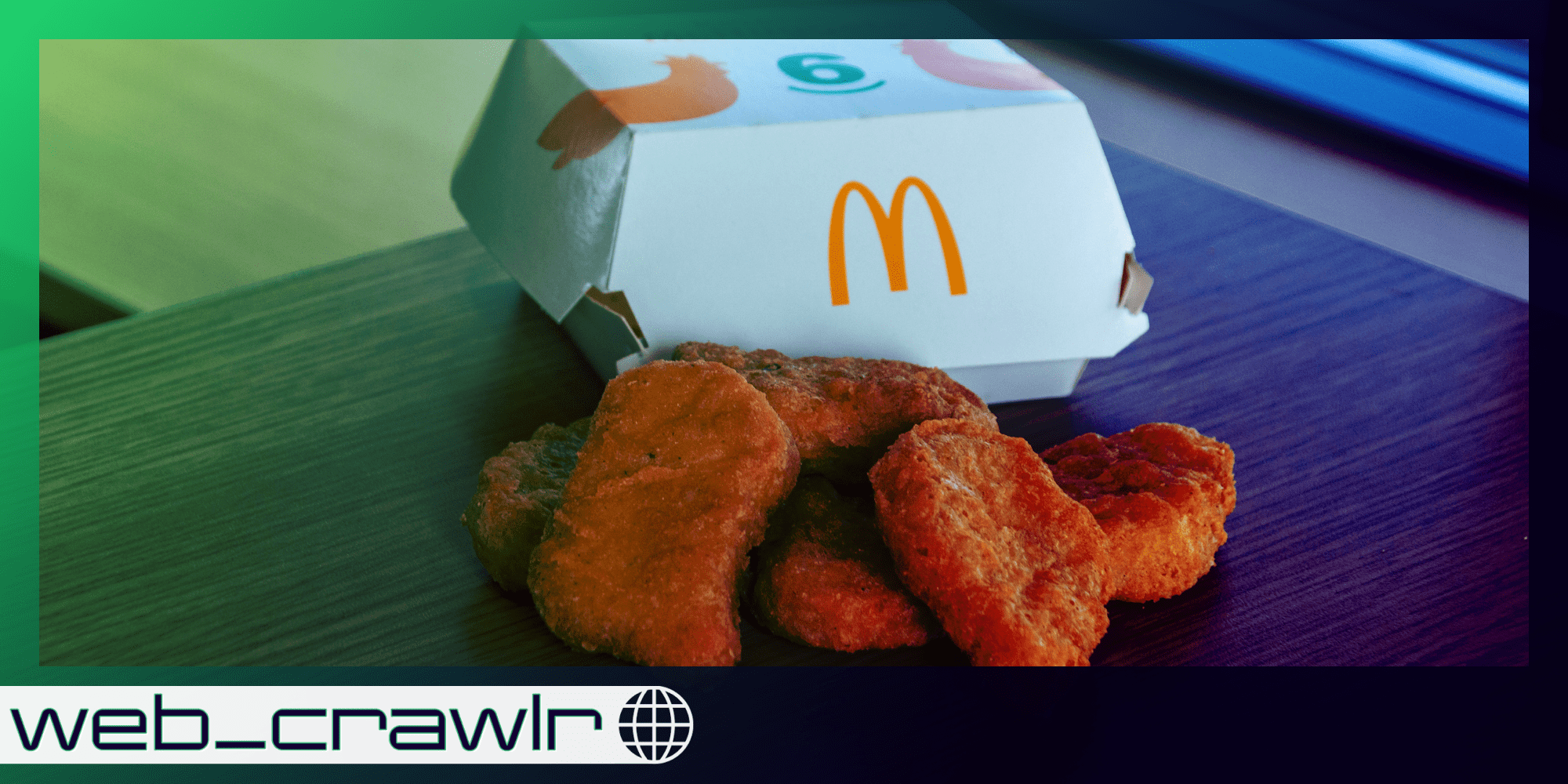 A box of McDonald's nuggets. The Daily Dot newsletter web_crawlr logo is in the bottom left corner.