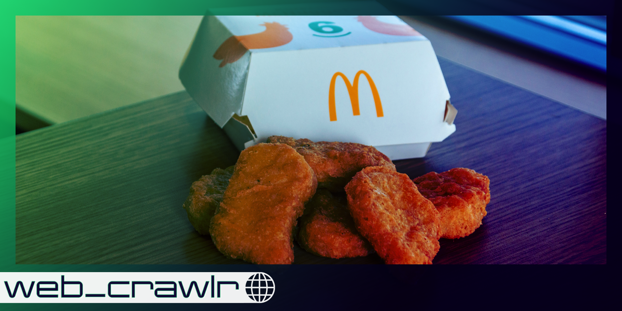 A box of McDonald's nuggets. The Daily Dot newsletter web_crawlr logo is in the bottom left corner.