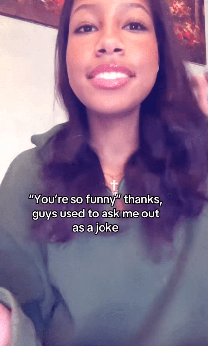 You're so funny meme trend, text overlay reads, "'You're so funny' thanks, guys used to ask me out as a joke."