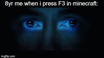 8yr old me when i press f3 in minecraft