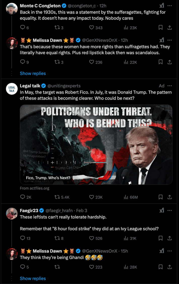 Comments on @GenXNewsOnX's post critical of wearing red lipstick