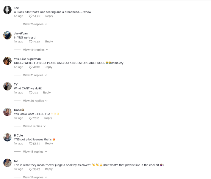 Comments on @yung_mula_'s video supporting and feeling pride for his braids and grill