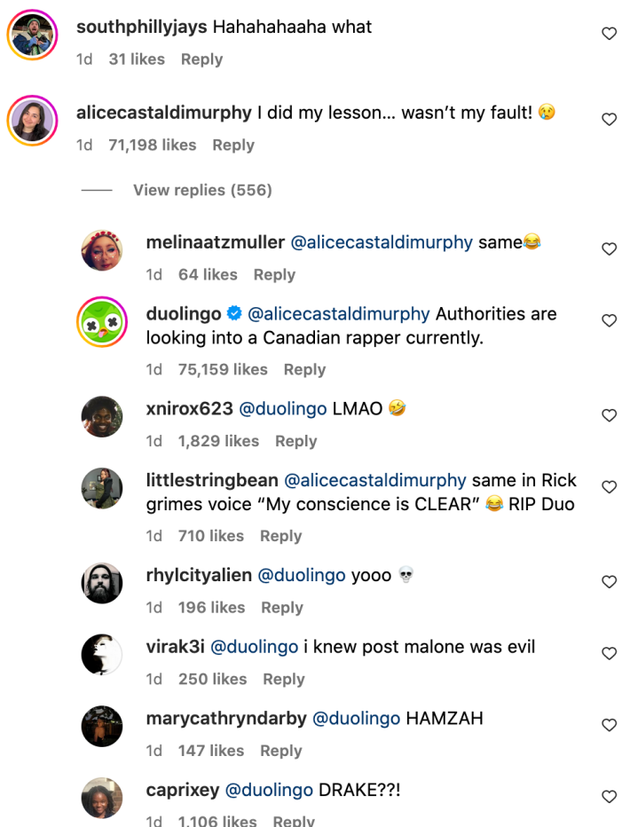 Reaction comments to Duo's death on Instagram