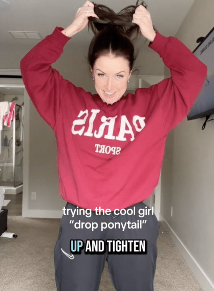 The step of Flipping back up shaking and tightening the drop pony