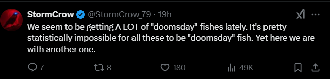 Screenshot of an X post discussing the doomsday fish