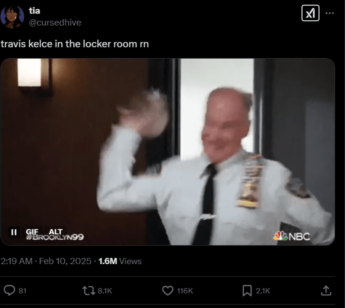 Screenshot from X post discussing travis kelce hair transplant