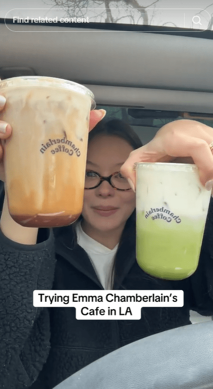 Screenshot of a TikTok video showing chamberlain coffee whitewashing