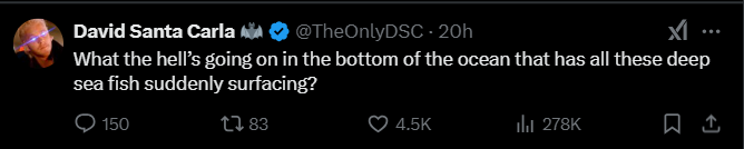 Screenshot of an X post discussing the doomsday fish