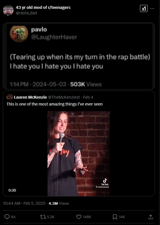 Screenshot of a TikTok comment about natalie cuomo response to heckler