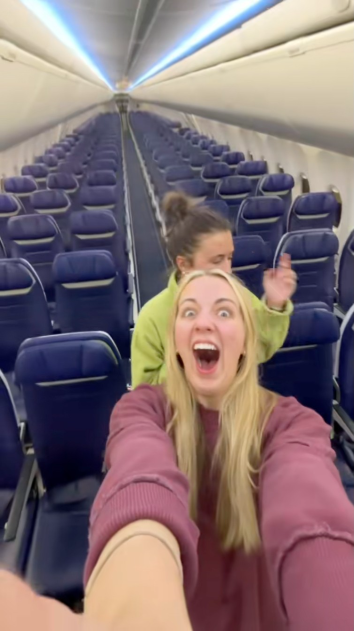 Savannah and Natalie on plane