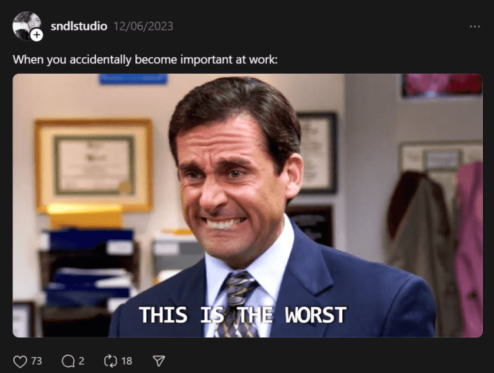 A screencap of Michael Scott from The Office grimacing and gnashing his teeth, saying, "This is the worst"
