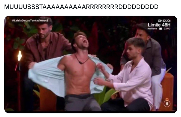 Super bowl half time show meme, text reads, "MUUUUSSSTAAAAAAAAAARRRRRRRRDDDDDDDDD" with a screencap of Montoya ripping off his shirt and screaming.