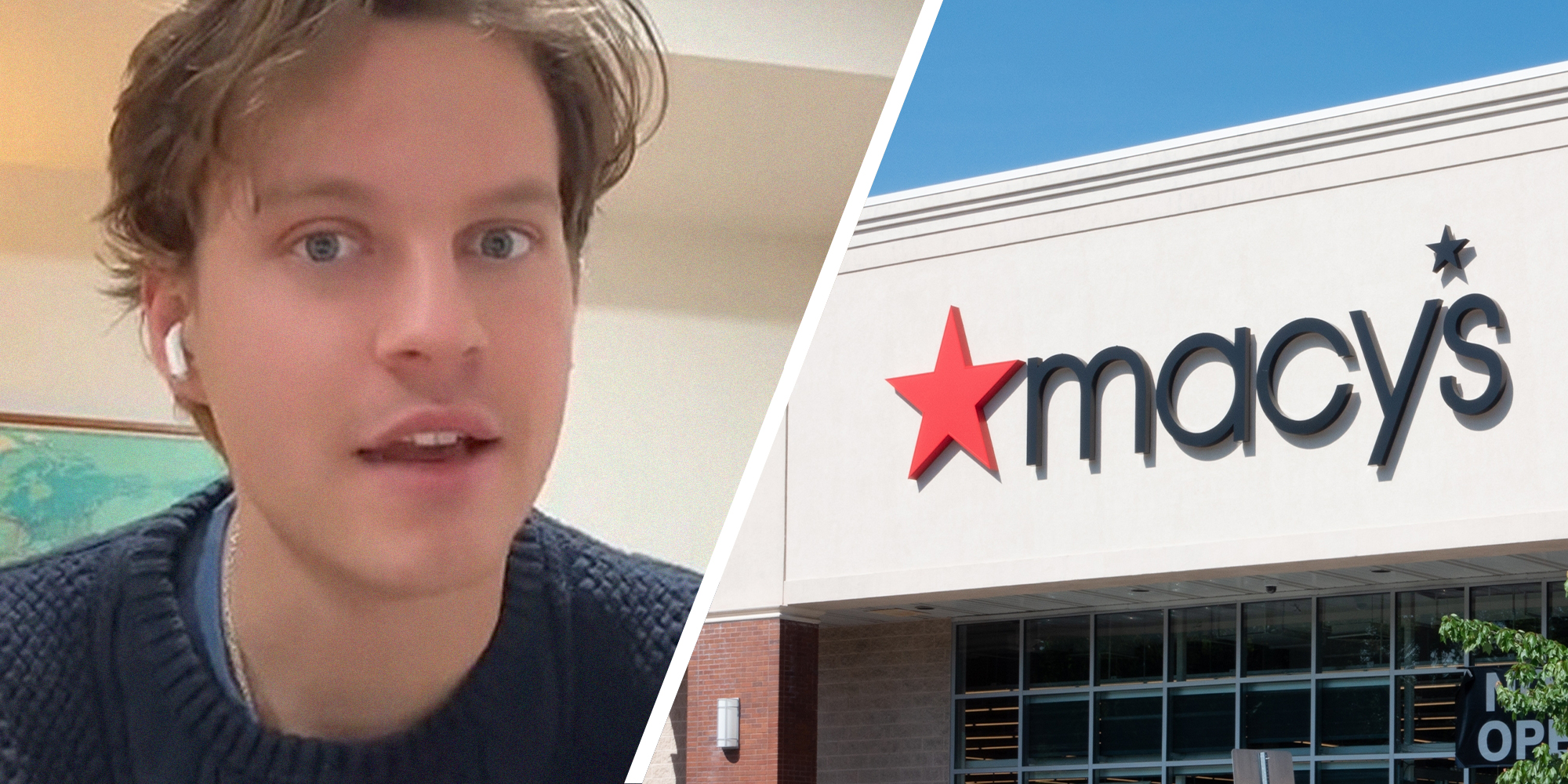 Man shares what happened to him at Macy's(l) Macys Store Front(r)