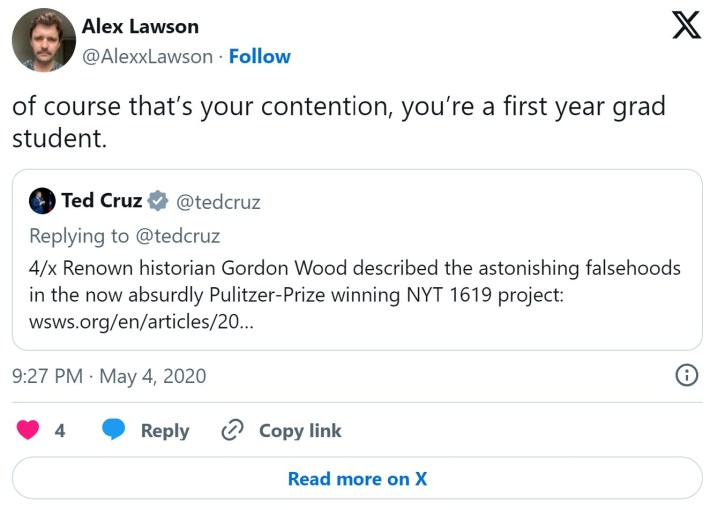 ted cruz of course that's your contention