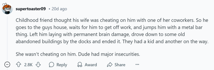 Response to a Reddit post about people who ruined their lives or others' in mere moments.