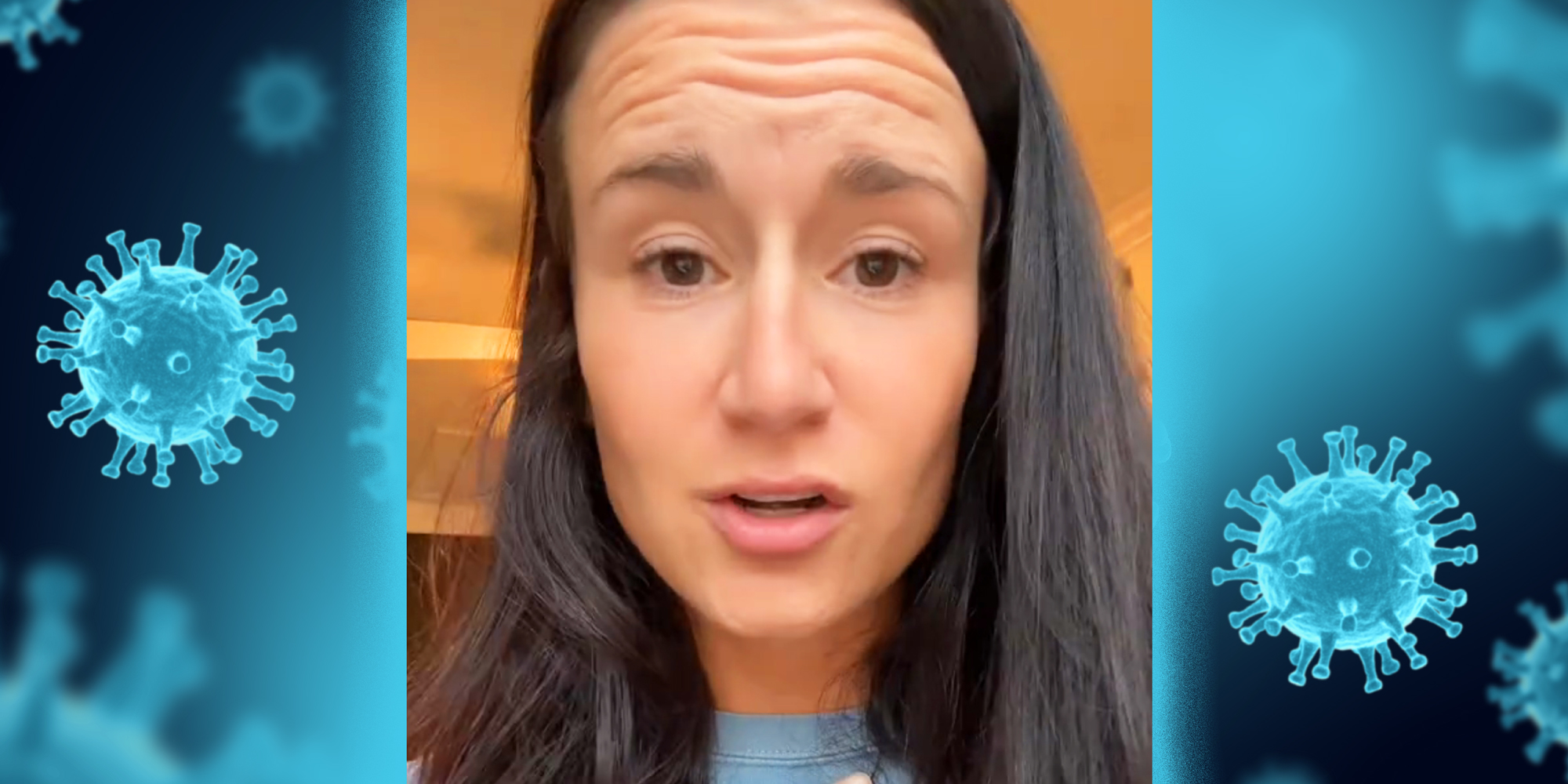 A person explains, on the sides, viruses lurk.