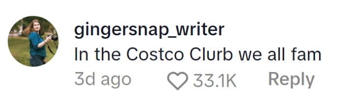 Target TikTok ratioed, comment reads, "In the Costco Clurb we all fam"