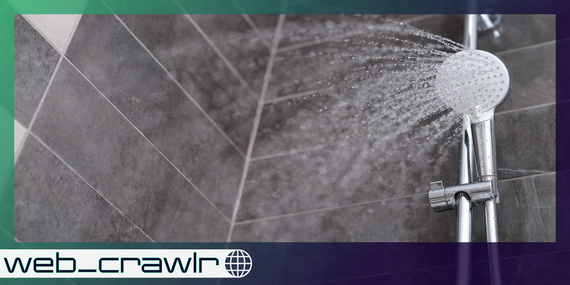 Water pouring from a shower head. The Daily Dot newsletter web_crawlr logo is in the bottom left corner.