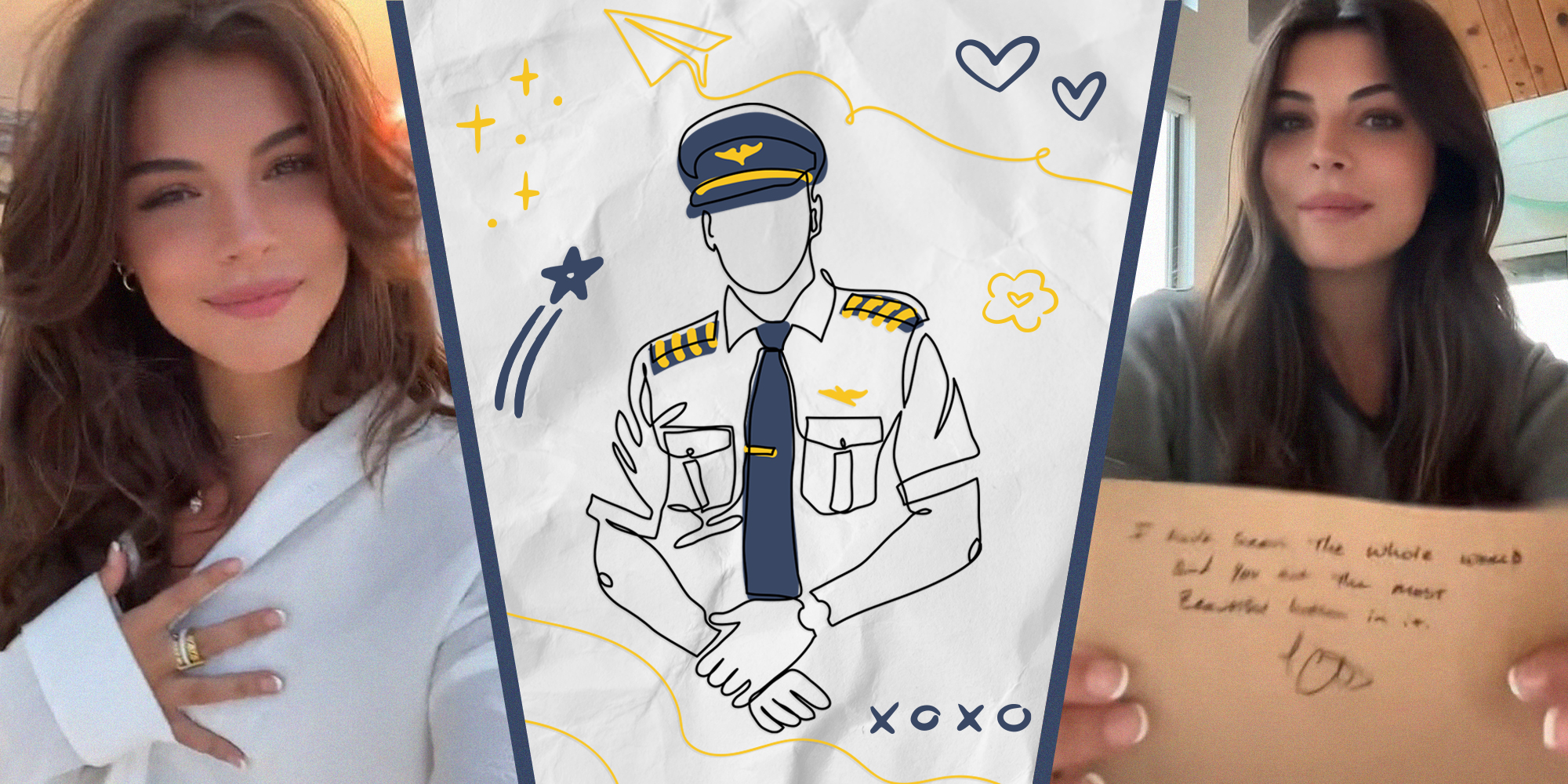 photos of Viral TikTok of a Woman's note from pilot