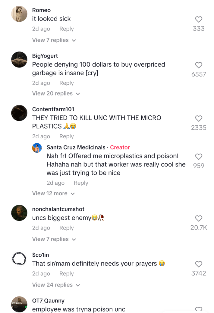 Positive Comments on Ruh trying to get people not to eat crumbl