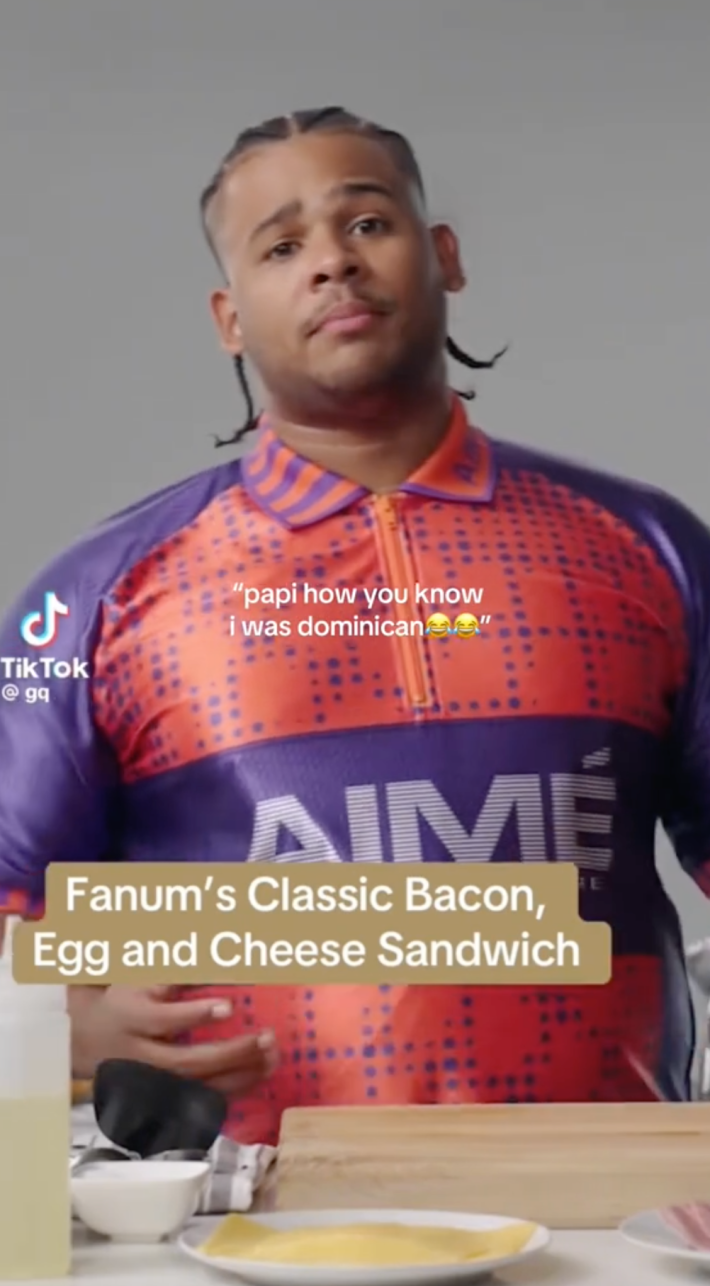 Fanum in a Bacon Egg and Cheese video