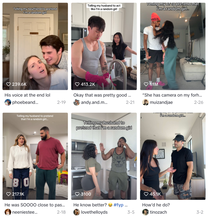 Front page of "pretend I'm a random girl" trend