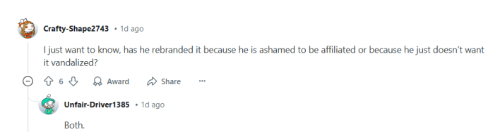 Screenshot of discussion about rivian cybertruck