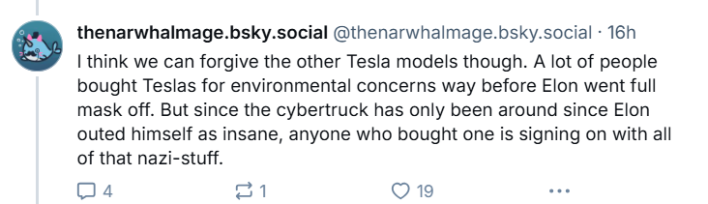 Screenshot of discussion about Tesla ownership.