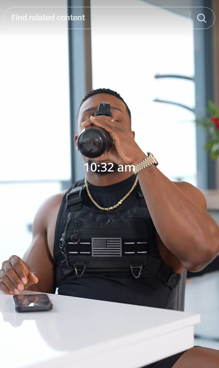 Screenshot from a TikTok video about the ashton hall morning routine