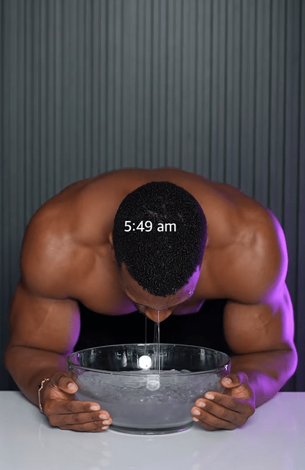 Screenshot from a TikTok video about the ashton hall morning routine