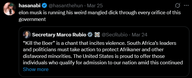 Screenshot from an X post discussing assassin's creed elon musk