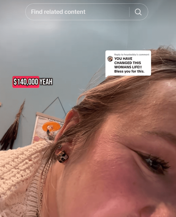 Screenshot from a TikTok discussion about betty the waitress gofundme