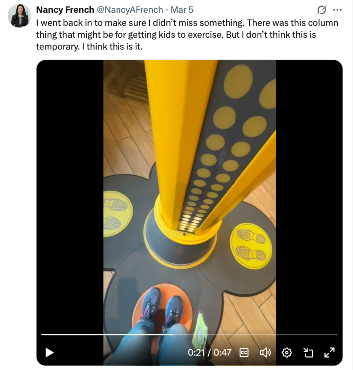 Screenshot of an X post about the depressing mcdonalds playplace