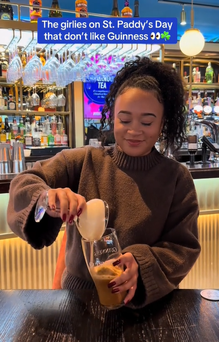 Screenshot from TikTok of discussion about espresso martini guinness