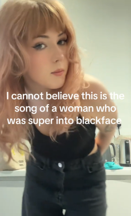 Screenshot from tiktok of discussion about joni mitchell cancelled