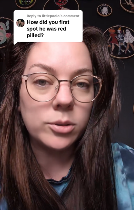 Screenshot from a TikTok video related to a woman's de-pilled red pill son