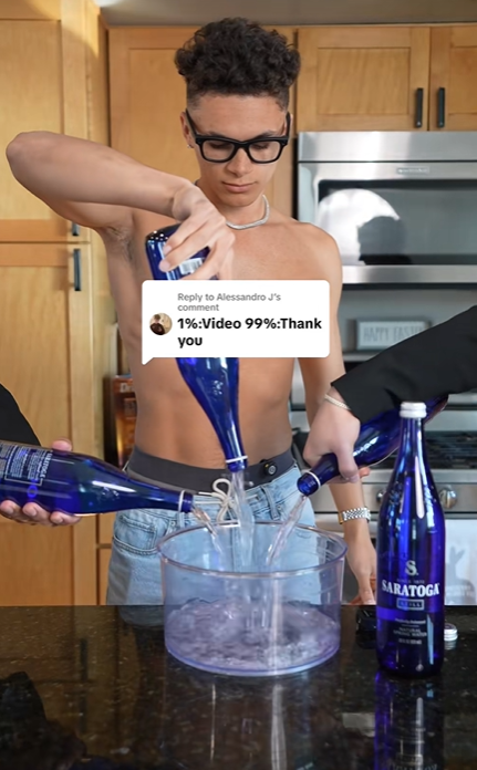 Screenshot from a tiktok video about Saratoga water ashton hall