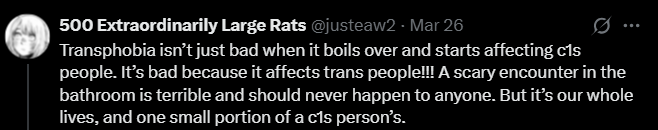 Screenshot from an X post about walmart bathroom fired trans 12