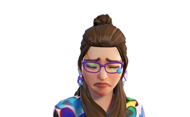 Screenshot from a Facebook post of an avatar of a sad person crying