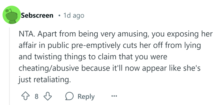 Response to AITA post about a cheating wife.