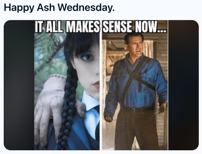 Ash Wednesday meme