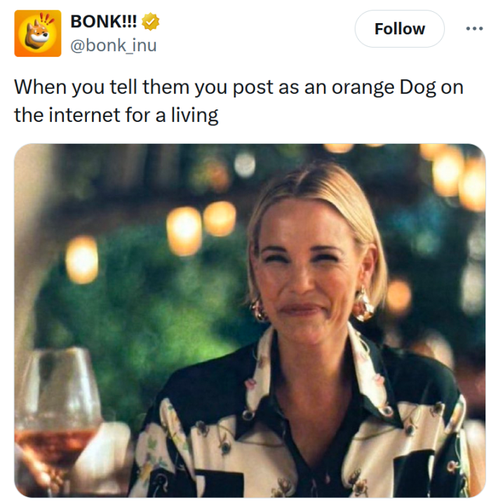 Coming Out As A Trump Voter meme reading "When you tell them you post as an orange Dog on the internet for a living"