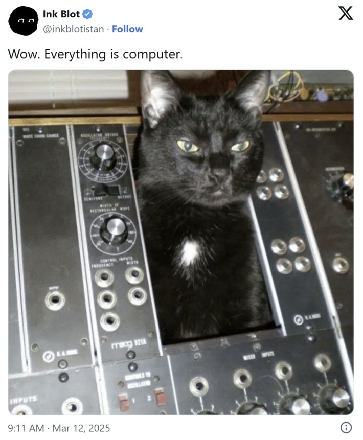 black cat sound panel everything is computer